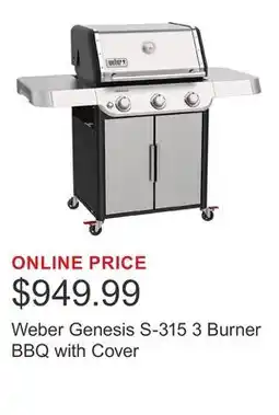 Costco Weber Genesis S-315 3 Burner BBQ with Cover offer