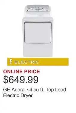 Costco GE Adora 7.4 cu ft. Top Load Electric Dryer offer