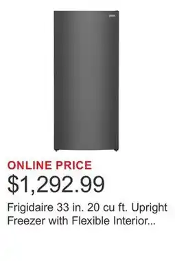 Costco Frigidaire 33 in. 20 cu ft. Upright Freezer with Flexible Interior Organization System offer