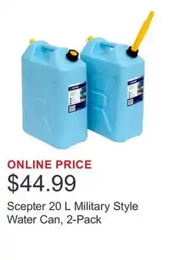 Costco Scepter 20 L Military Style Water Can, 2-Pack offer