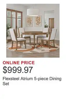 Costco Flexsteel Atrium 5-piece Dining Set offer