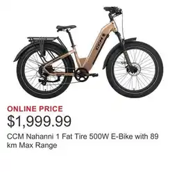 Costco CCM Nahanni 1 Fat Tire 500W E-Bike with 89 km Max Range offer