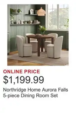 Costco Northridge Home Aurora Falls 5-piece Dining Room Set offer