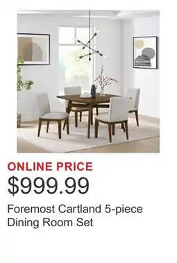 Costco Foremost Cartland 5-piece Dining Room Set offer