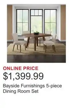 Costco Bayside Furnishings 5-piece Dining Room Set offer