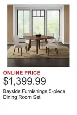 Costco Bayside Furnishings 5-piece Dining Room Set offer