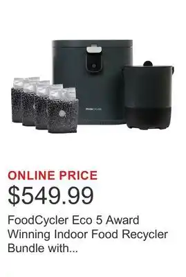 Costco FoodCycler Eco 5 Award Winning Indoor Food Recycler Bundle with Odorless 5L Bin + Bonus Carbon Pack offer