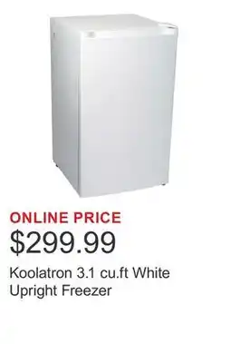 Costco Koolatron 3.1 cu.ft White Upright Freezer offer