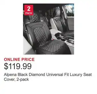 Costco Alpena Black Diamond Universal Fit Luxury Seat Cover, 2-pack offer