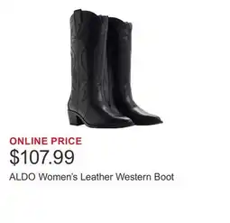 Costco ALDO Women's Leather Western Boot offer