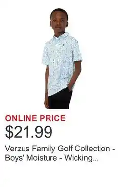 Costco Verzus Family Golf Collection - Boys' Moisture - Wicking Performance Shirt offer