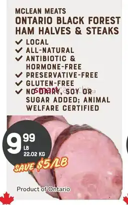 The Sweet Potato Mclean meats ontario black forest ham halves & steaks offer