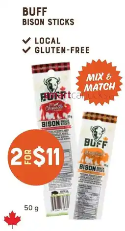 The Sweet Potato Buff bison sticks offer