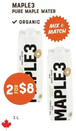 The Sweet Potato Maple3 pure maple water offer