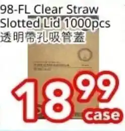 Superking Supermarket 98-FL Clear Straw Slotted Lid offer
