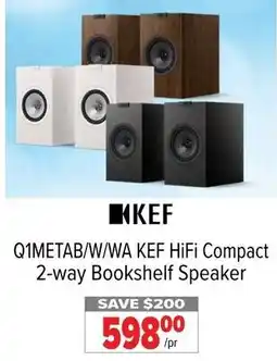 2001 Audio Video Q1METAB/W/WA KEF HiFi Compact 2-way Bookshelf Speaker offer