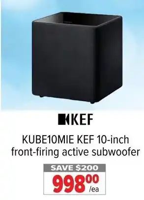 2001 Audio Video KUBE10MIE KEF 10-inch front-firing active subwoofer offer