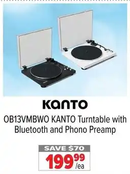 2001 Audio Video OB13VMBWO KANTO Turntable with Bluetooth and Phono Preamp offer