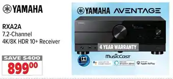 2001 Audio Video YAMAHA RXA2A 7.2-Channel 4K/8K HDR 10+ Receiver offer