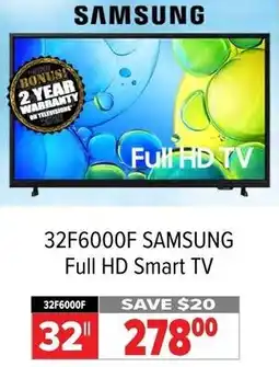 2001 Audio Video 32F6000F SAMSUNG Full HD Smart TV offer