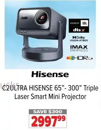2001 Audio Video C2ULTRA HISENSE 65"- 300” Triple Laser Smart Mini Projector offer