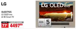 2001 Audio Video OLED77G5 LG OLED evo Al 4K Smart TV offer