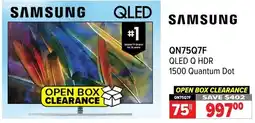 2001 Audio Video SAMSUNG QN75Q7F QLED Q HDR 1500 Quantum Dot offer