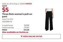 Costco Three Dots women's pull-on pant offer