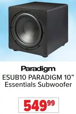 2001 Audio Video ESUB10 PARADIGM 10" Essentials Subwoofer offer
