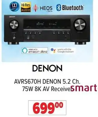 2001 Audio Video AVRS670H DENON 5.2 Ch. 75W 8K AV Receiver offer