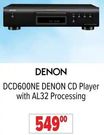 2001 Audio Video DCD600NE DENON CD Player with AL32 Processing offer