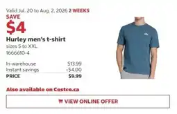Costco Hurley men's t-shirt offer