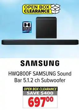 2001 Audio Video HWQ800F SAMSUNG Sound Bar 5.1.2 ch Subwoofer offer