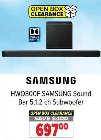 2001 Audio Video HWQ800F SAMSUNG Sound Bar 5.1.2 ch Subwoofer offer