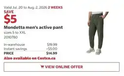 Costco Mondetta men's active pant offer
