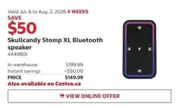 Costco Skullcandy Stomp XL Bluetooth speaker offer