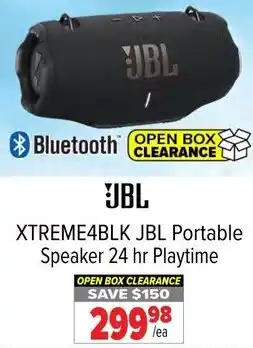 2001 Audio Video XTREME4BLK JBL Portable Speaker 24 hr Playtime offer