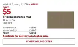 Costco Tribeca entrance mat offer