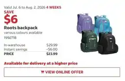 Costco Roots backpack offer