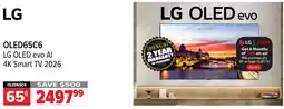 2001 Audio Video OLED65C6 LG OLED evo Al 4K Smart TV 2026 offer