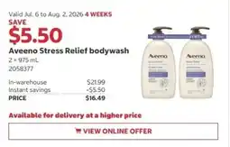 Costco Aveeno Stress Relief bodywash offer