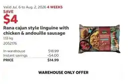 Costco Rana cajun style linguine with chicken & andouille sausage offer