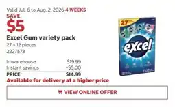 Costco Excel Gum variety pack offer