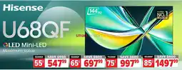 2001 Audio Video Hisense LED Mini-LED 55U68QF offer
