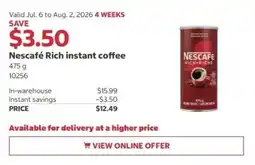 Costco Nescafé Rich instant coffee offer