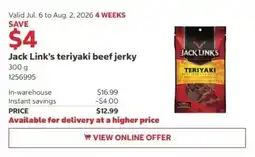 Costco Jack Link's teriyaki beef jerky offer