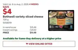 Costco Bothwell variety sliced cheese offer