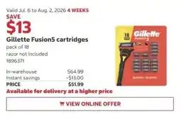 Costco Gillette Fusion5 cartridges offer