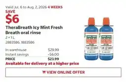 Costco TheraBreath Icy Mint Fresh Breath oral rinse offer