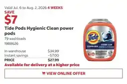 Costco Tide Pods Hygienic Clean power pods offer